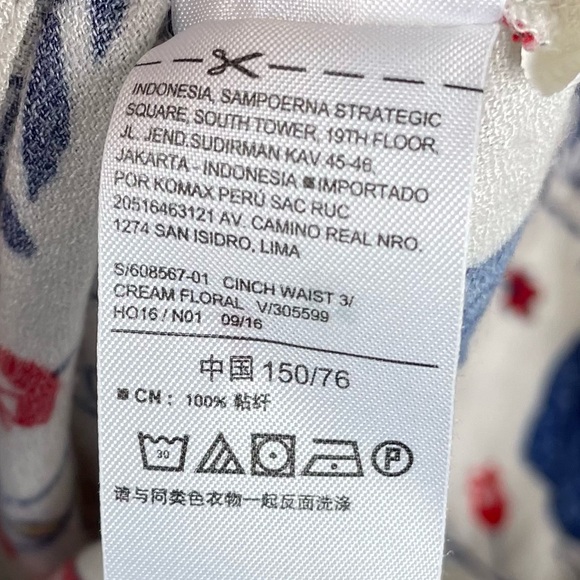 Old Navy Girls Cinch Waist Cream Multicolor Floral Print Skater Dress Size XL 14 - Picture 9 of 10